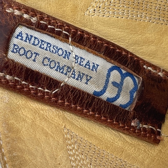 ANDERSON BEAN Men's Brown Two-Tone Western Cowboy Boots SIZE 13D NEW INSOLES - Picture 5 of 10